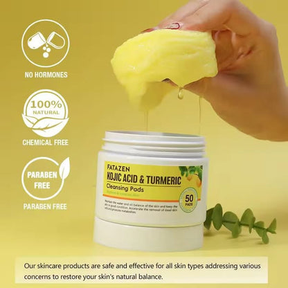 Cotons curcuma et acide Kojic pour traiter taches noires et hyper pigmentation