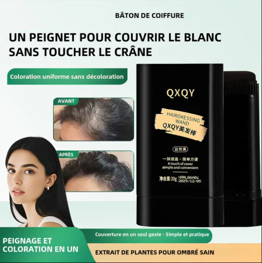 ✨ OneTouch Hair – Peigne Retouche Couleur Instantanée pour Racines et Cheveux Blancs